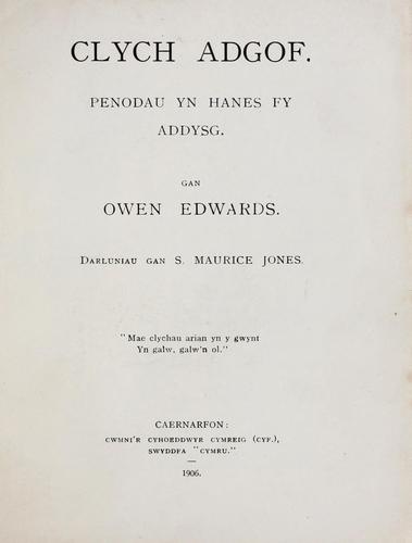 Cover for Clych adgof