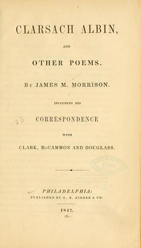 Cover for Clarsach Albin, and other poems.