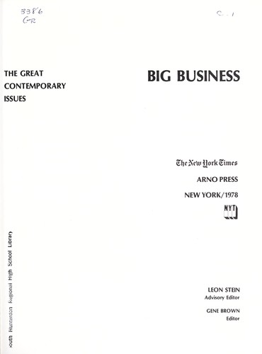 Cover for Big business