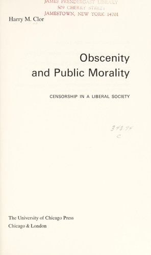 Cover for Obscenity and public morality