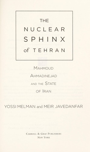 Cover for The nuclear sphinx of Tehran