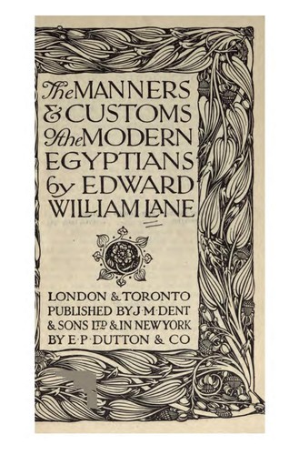 Cover for The manners & customs of the modern Egyptians