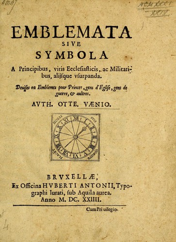 Cover for Emblemata sive symbola a principibus, viris eeclesiasticis [sic] ac militaribus aliisque vsurpanda