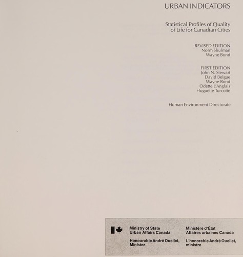 Cover for Urban indicators
