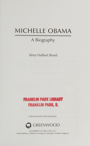 Cover for Michelle Obama, a biography
