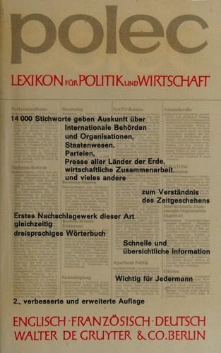 Cover for Polec. Dictionary of politics and economics.