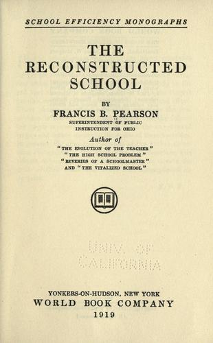 Cover for The reconstructed school