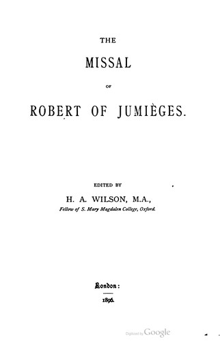 Cover for The Missal of Robert of Jumièges (Henry Bradshaw Society)