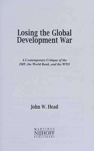 Cover for Losing the Global Development War
