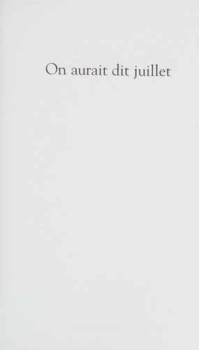 Cover for On aurait dit juillet