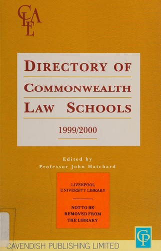 Cover for Directory of Commonwealth Law Schools