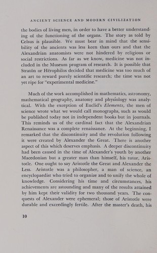 Cover for Ancient science and modern civilization.