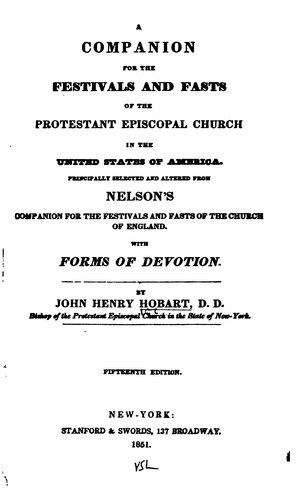 Cover for A Companion for the Festivals and Fasts of the Protestant Episcopal Church in the United States ...