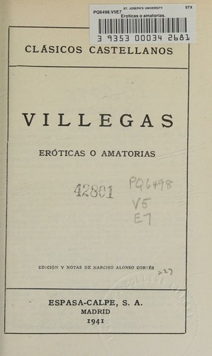 Cover for Clasicos Castellanos #21. Eroticas o Amatorias