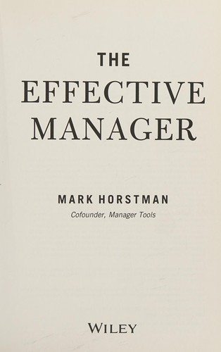 Cover for Effective Manager