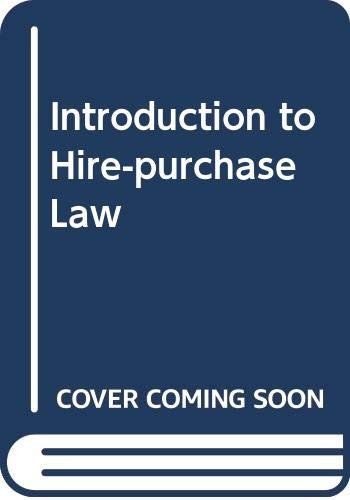 Cover for Introduction to hire-purchase law
