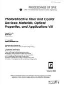 Cover for Photorefractive fiber and crystal devices