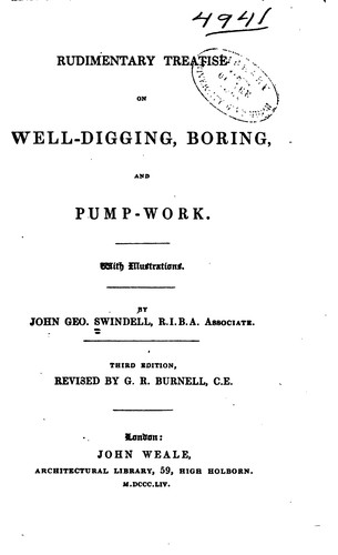 Cover for Rudimentary Treatise on Well-digging, Boring, and Pump-work