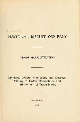Cover for National biscuit company