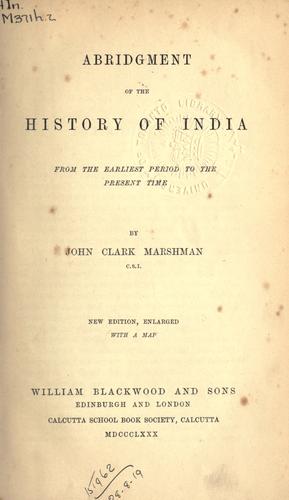 Cover for Abridgment of the history of India from the earliest period to the present time