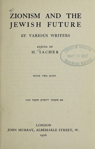 Cover for Zionism and the Jewish future