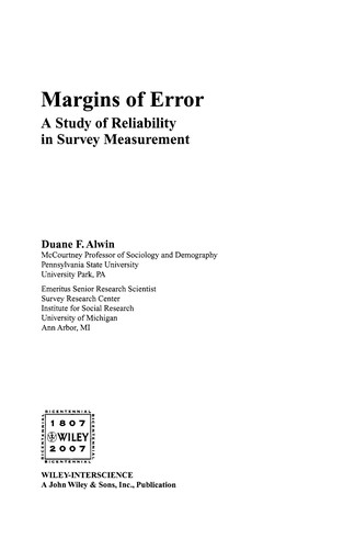 Cover for Margins of error