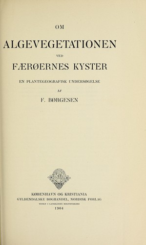 Cover for Om algevegetationen ved Faerøernes kyster en plantegeografisk undersøgelse
