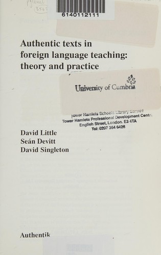 Cover for Authentic Texts in Foreign Language Teaching