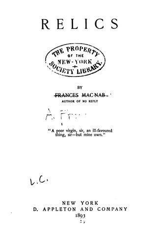 Cover for Relics
