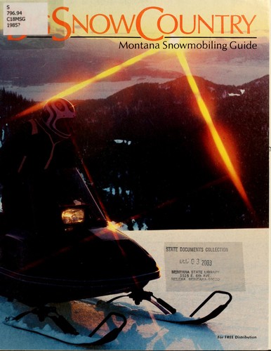 Cover for Montana ... snowmobiling guide