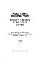 Cover for Public finance and social policy =
