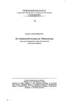 Cover for Die Fundamentalbetrachtung der Phänomenologie