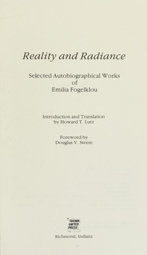 Cover for Reality and radiance