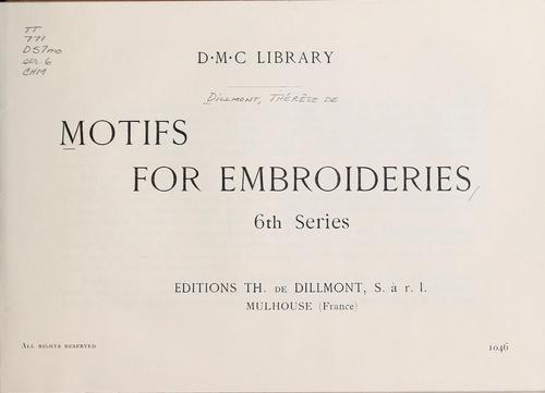 Cover for Motifs for embroideries