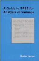 Cover for A guide to SPSS for analysis of variance