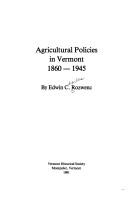 Cover for Agricultural policies in Vermont, 1860-1945