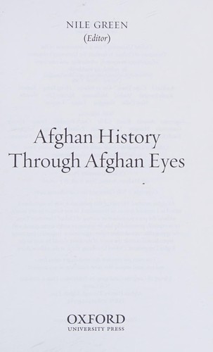 Cover for Afghan History Through Afghan Eyes