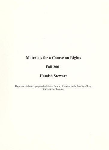 Cover for Materials for a course on rights