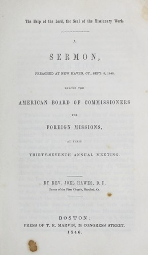 Cover for The help of the Lord, the seal of the missionary work