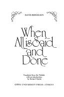 Cover for When all is said and done