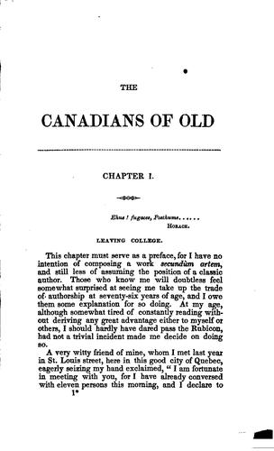 Cover for Canadians of old