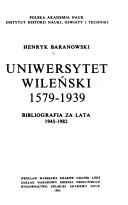 Cover for Uniwersytet Wileński 1579-1939