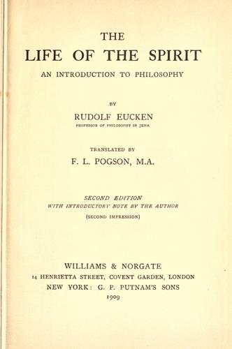Cover for The life of the spirit
