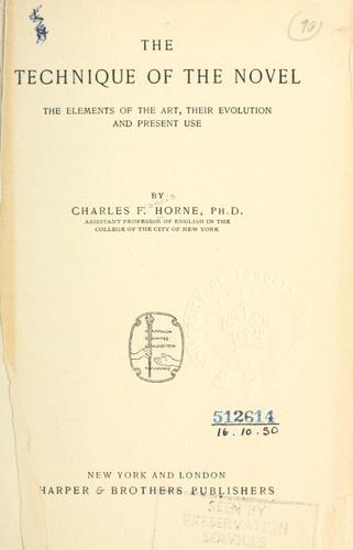 Cover for The technique of the novel