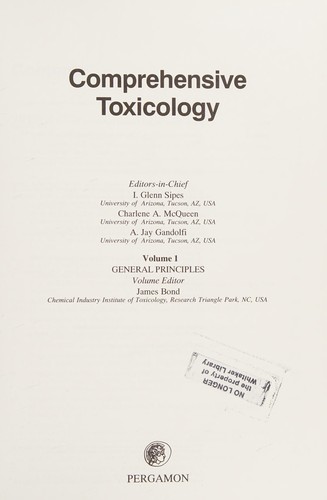Cover for Comprehensive Toxicology