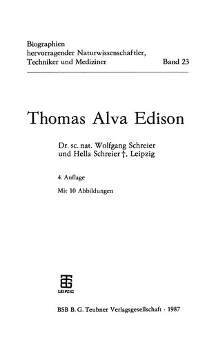 Cover for Thomas Alva Edison