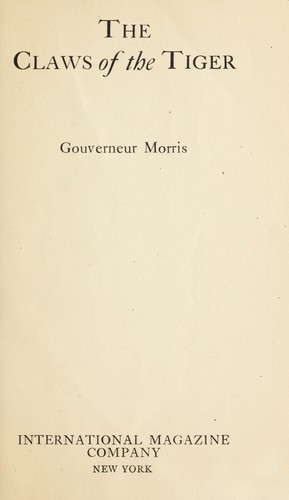 Cover for The claws of the tiger