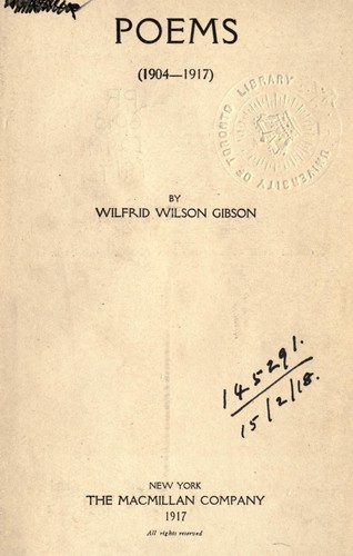 Cover for Poems, 1904-1917