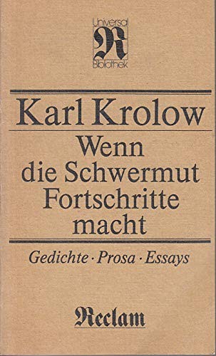Cover for Wenn die Schwermut Fortschritte macht