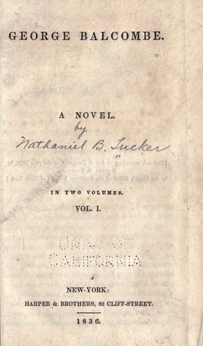 Cover for George Balcombe.